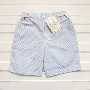 NWT Classic Seersucker Tab Front Tailored Above the Knee Tab Front Dress Shorts